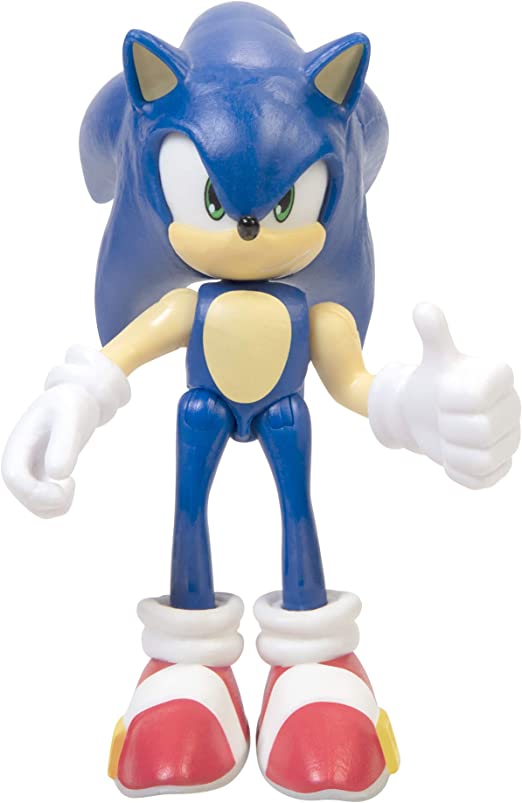Sonic The Hedgehog Figura de acción de 4 pulgadas con nudillos modernos con  punto de control azul juguete coleccionable