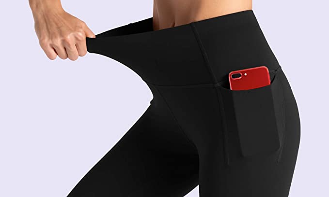 THE GYM PEOPLE - Pantalones de yoga con cintura alta, bolsillo y control de  abdomen para mujer