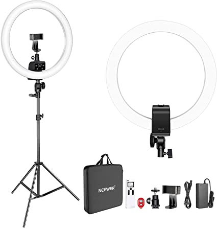 Aureday Anillo de luz para selfie de 10 pulgadas con trípode ajustable de  62 pulgadas y soporte para teléfono para transmisión en vivo/maquillaje,  luz