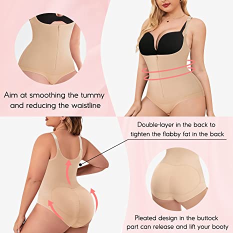 Fajas para mujeres Control de barriga Fajas Colombianas Body Shaper para  mujeres Cremallera Busto abierto Body Entrenador de cintura