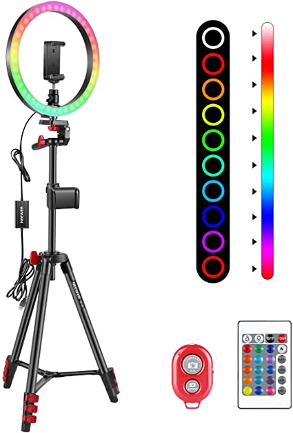 NEEWER RGB Luz Selfie con Clips para Teléfono/Ordenador Portátil
