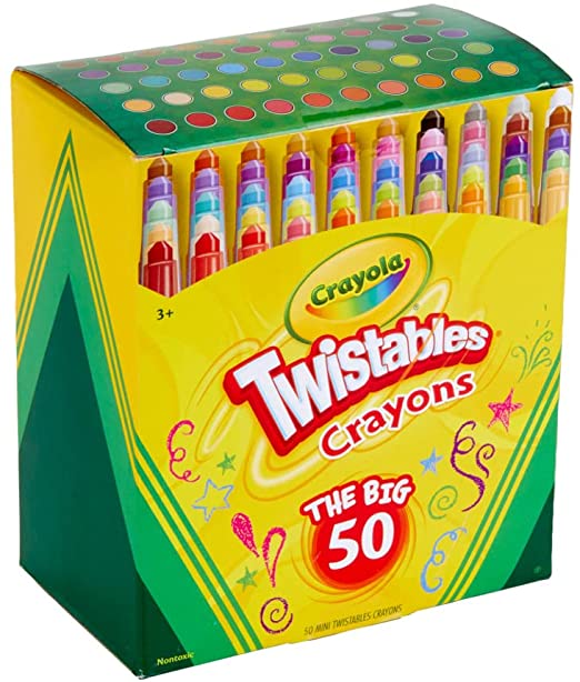 Crayola Mini Twistables Crayons - Kit de colorear (50 unidades), crayones  para niños, suministros para colorear, regalos para niños a partir de 3  años