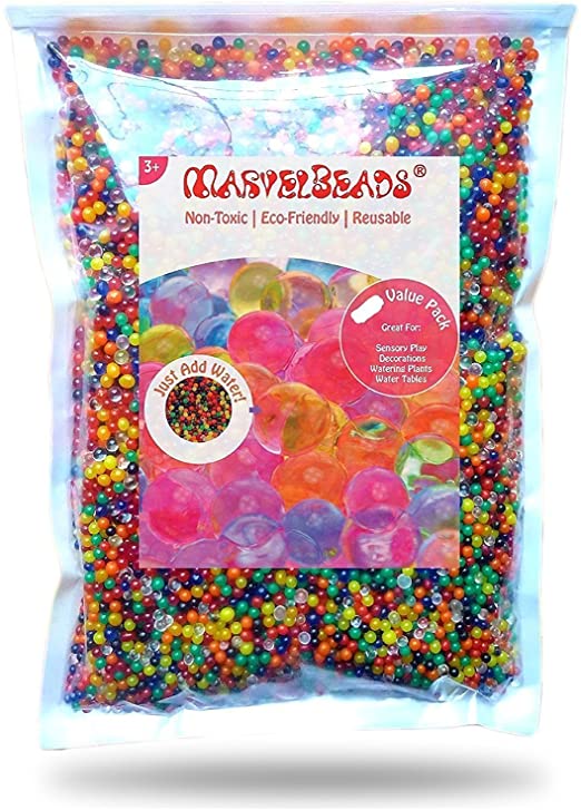 Perlas de agua Marvelbeads, mezcla arco iris, 8 onzas (20 000 bolitas) para  Orbeez Spa Refill, juguetes sensoriales y decorativos