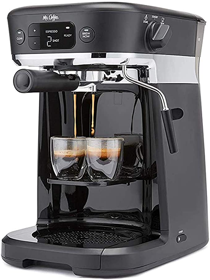 Mr. Coffee Máquina de café expreso y capuchino, cafetera programable con  espumador de leche automático y bomba de 19 bares, acero inoxidable