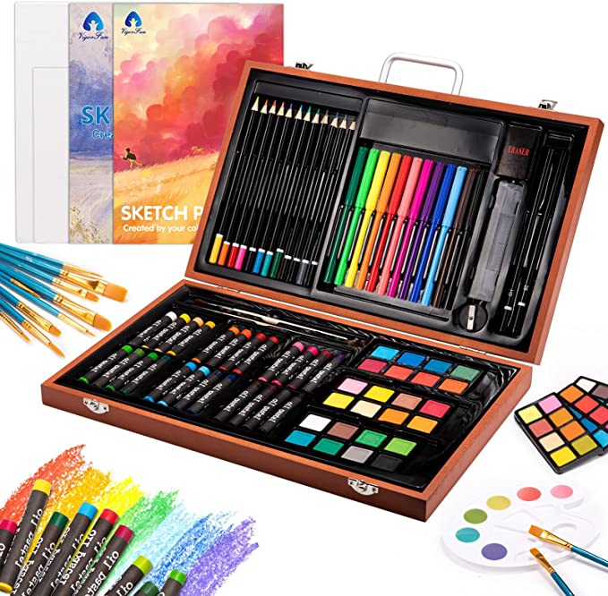 Art Supplies - Kit de arte de dibujo de 248 piezas, para niñas y niños,  adolescentes, regalo de arte y manualidades, caja de arte con caballete