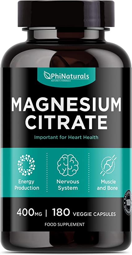Natural Systems - Citrato de magnesio 500 mg 60 cápsulas de Natural Systems  - Suplemento de magnesio en polvo para calma muscular - Suplemento de