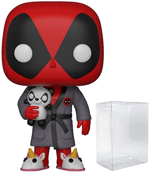 Funko Pop! Marvel X-Men Deadpool Playtime – Bedtime Deadpool in Robe Figura  de vinilo (empaquetada con funda protectora de caja pop)