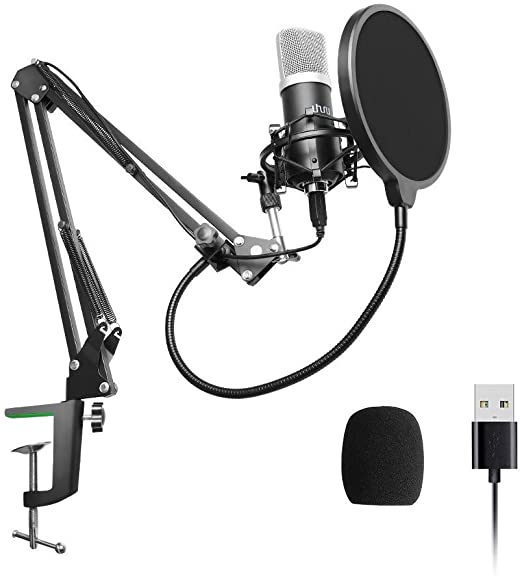 Kit de micrófono de condensador con soporte para Podcast-Streaming