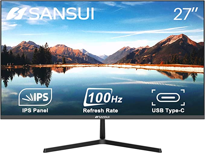 SANSUI Monitor de 27 pulgadas, altavoces integrados IPS 100Hz, monitor de  computadora FHD DisplayPort HDMI VGA entradas, montaje VESA de 3.937 x  3.937