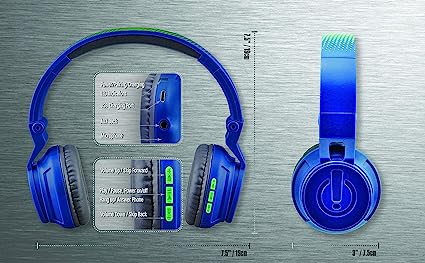 eKids Auriculares inalámbricos Bluetooth para niños con micrófono, volumen  portátil reducido para proteger la audición batería recargable, diadema