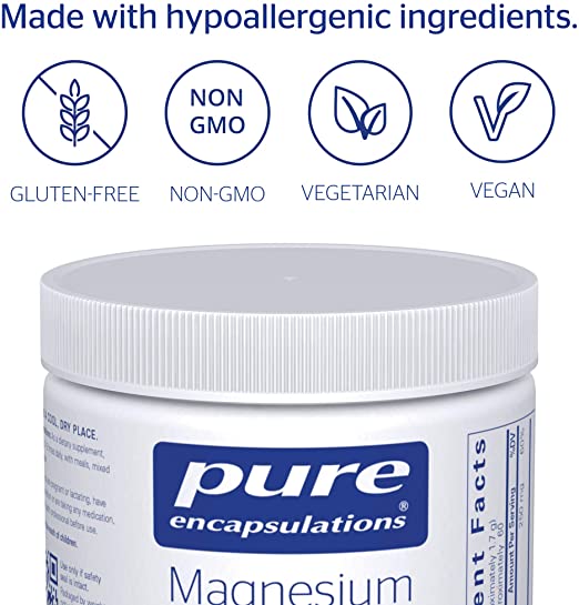Pure Encapsulations Magnesio (polvo) | Apoya la función cardiovascular, la  función muscular y la calmante, 3.7 onzas