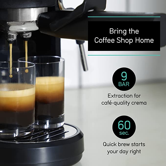 Máquina de café expreso de 20 bares, cafetera espresso con espumador de  leche, máquina de café expreso semiautomática para hogar y barista, función  de