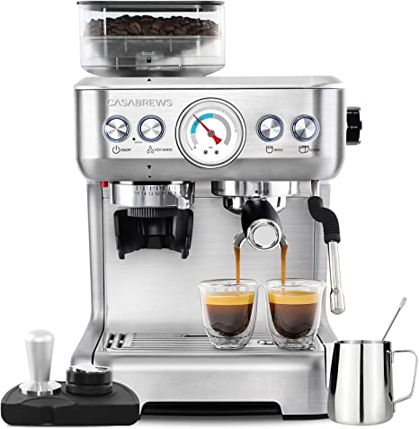 Frossvt Máquina de café expreso, 20 bar con espumador de leche, varita de  vapor para café con leche y capuchino, máquinas de café de acero inoxidable