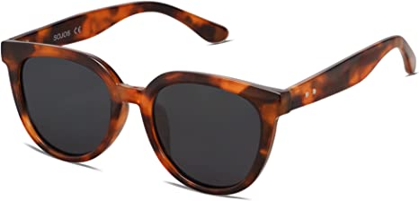 SOJOS Gafas de sol redondas polarizadas para mujer, estilo moderno,  protección UV, lentes de sol SJ2175, Varios colores