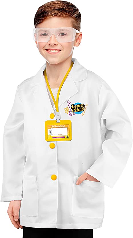 Escudo de laboratorio para niños Aprender y escalar - Kit de disfraz de  laboratorio científico infantil con gafas y tarjeta de identificación para  proyectos científicos y experimentos