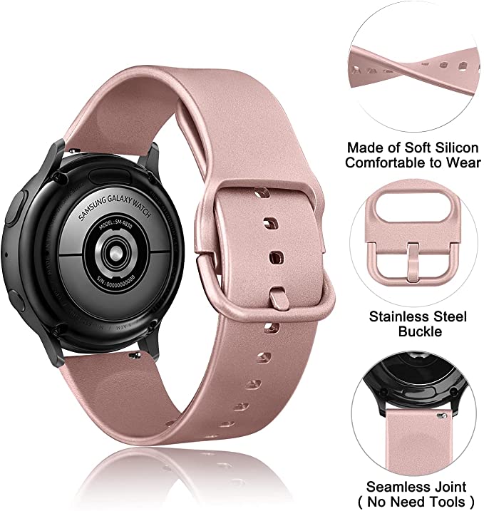  Correa de repuesto para Galaxy Watch 4, correas de cuero  genuino con patrón GhrKwiew para hombres y mujeres, correa de reloj de  liberación rápida compatible con Samsung Galaxy Watch 4 de