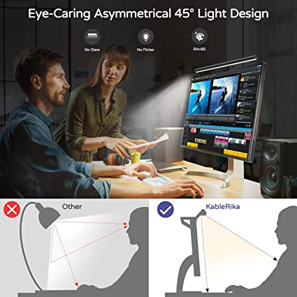 Barra de luz para monitor para pantalla de computadora, 3 modos de  iluminación de color, lámpara de monitor de control táctil de atenuación  continua