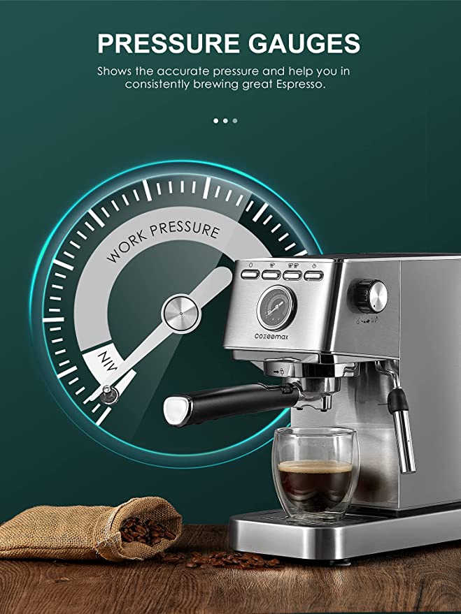 Cafetera Espresso Profesional Con Espumador De Leche 20 Bar