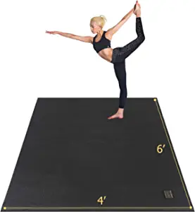 Alfombrilla De Yoga Grande Para Hombres Y Mujeres, 6 Pies X 4 Pies X 6 Mm, Alfombrilla De TPE Extra Ancha Para Entrenamiento De Gimnasio En Casa, Antideslizante, Perfecta Para Ejercicio Descalzo