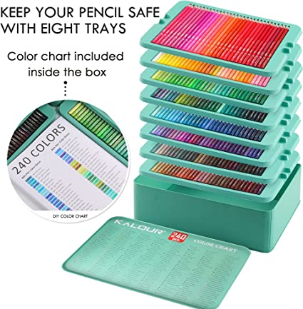 KALOUR Lápices de colores profesionales, juego de 300 colores, núcleo suave  para artistas con colores vibrantes, ideal para dibujar bocetos