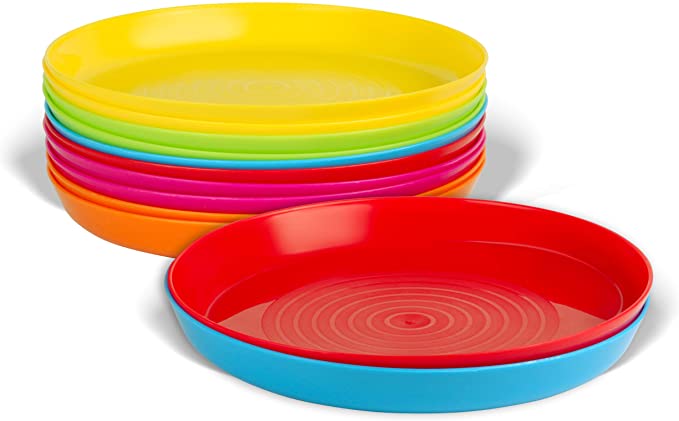  PLASKIDY Juego de 12 platos de plástico para niños