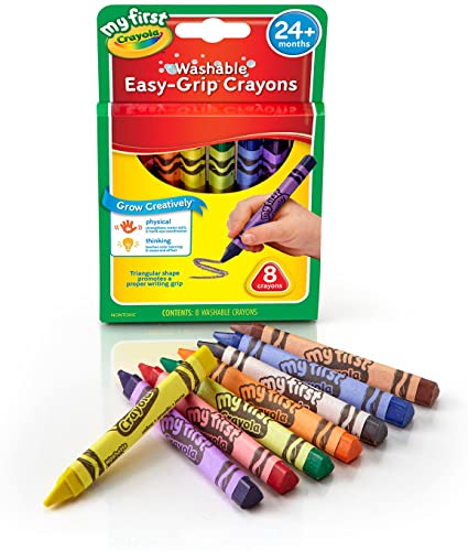  CRAYOLA MyFirst - Lápices de colores surtidos (paquete de 8), Crayones de colores fáciles de agarrar perfectos para manos de niños  pequeños