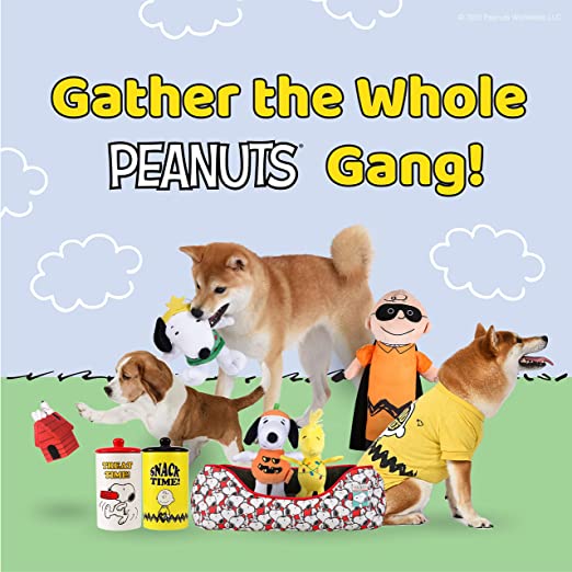 Peanuts - Peluche de días festivos para perros de Snoopy Santa; chirriante,  bonito y suave, oficial de la tira cómica Peanuts, para perros medianos