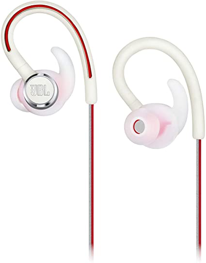 JBL Reflect Contour 2.0 - Auriculares deportivos inalámbricos intrauditivos  con micrófono de 3 botones/control remoto, color blanco