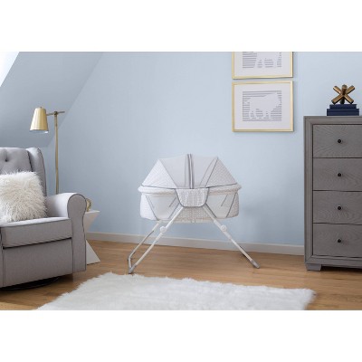 Delta Children EZ Fold Ultra Compact Travel Bassinet Gray Mercandu