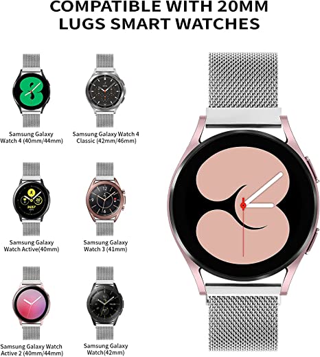 Compatible con Samsung Galaxy Watch 6 de 1.575 pulgadas/1.732 pulgadas,  correa de repuesto de metal para mujer para Galaxy Watch 6 Classic/Watch  5/5