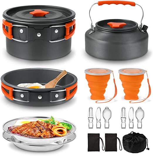  Gold Armour Kit de utensilios de cocina para camping, juego de  17 piezas, accesorios de campamento, gran equipo de camping y equipo de  mochilero (naranja) : Deportes y Actividades al Aire