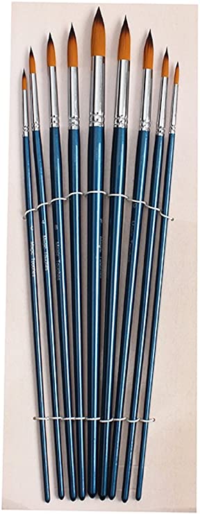 Nicpro Juego De 15 Pinceles De Acuarela, Ardilla Sintética Profesional, Pinceles De Acuarela Con Redonda, Lengua De Gato, Forro, Plano, Lavado Para Artistas, Adultos, Tintas, Gouache