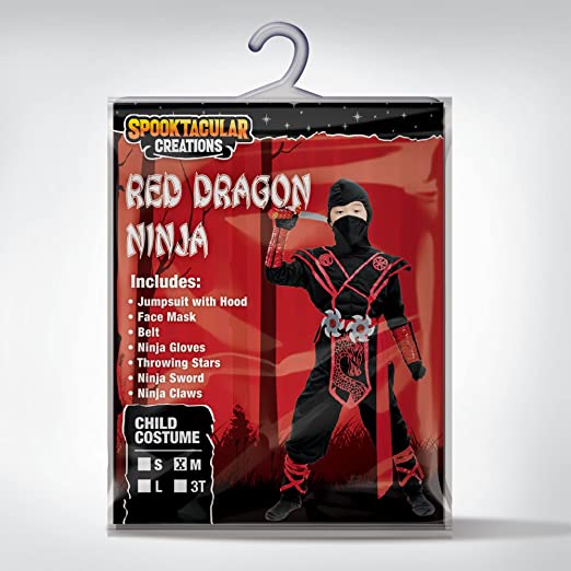 Costume Ninja Enfant 7 Pièces - Déguisement Ninja Avec Muscles ABS - Pour Garçons Et Filles - Halloween Et Carnaval