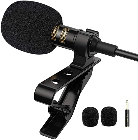 UHF - Sistema de micrófono de solapa inalámbrico Lavalier, micrófono y  auriculares, micrófono de entrevista de mano, recargable (funciona durante  6