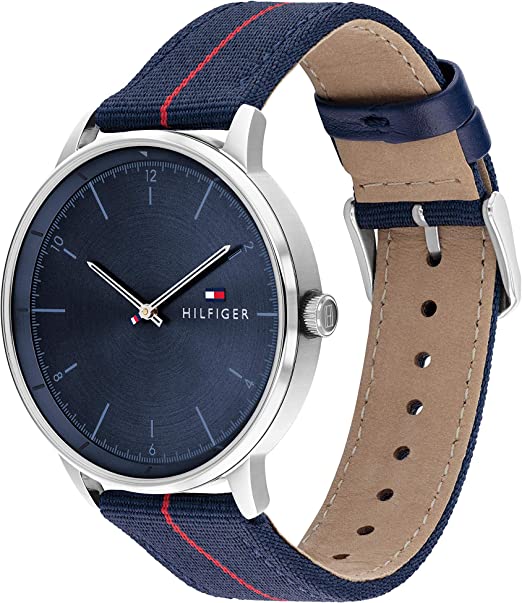 Tommy Hilfiger Reloj casual de cuarzo de acero inoxidable y correa de  nailon para hombre, color: azul marino (Modelo: 1791844), marino, Reloj de