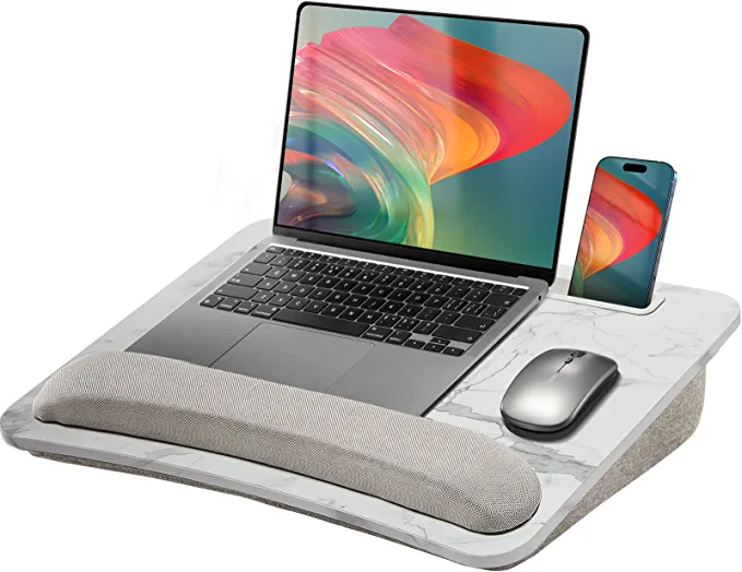  HUANUO Soporte para monitor de laptop con bandeja para portátil  de 13 a 27 pulgadas, soporte de escritorio para portátil totalmente  ajustable de hasta 17 pulgadas, peso de hasta 22 libras