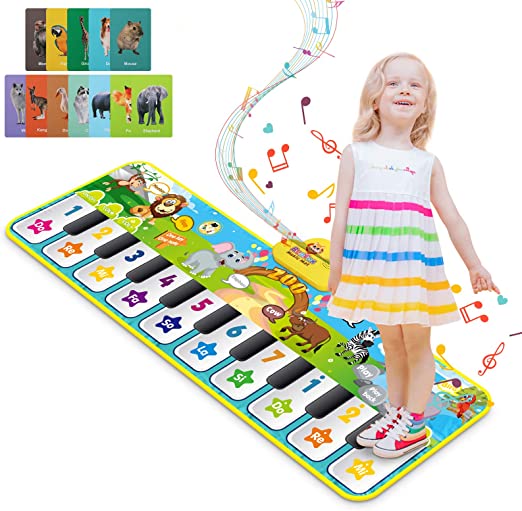Joyjoz - Alfombrillas musicales para bebé con 25 sonidos musicales,  juguetes musicales para niños y niñas para jugar en el suelo, piano,  teclado