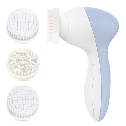 Cepillo de limpieza facial: Dispositivo limpiador eléctrico exfoliante  giratorio, impermeable con limpieza profunda y exfoliación giratoria;  máquina