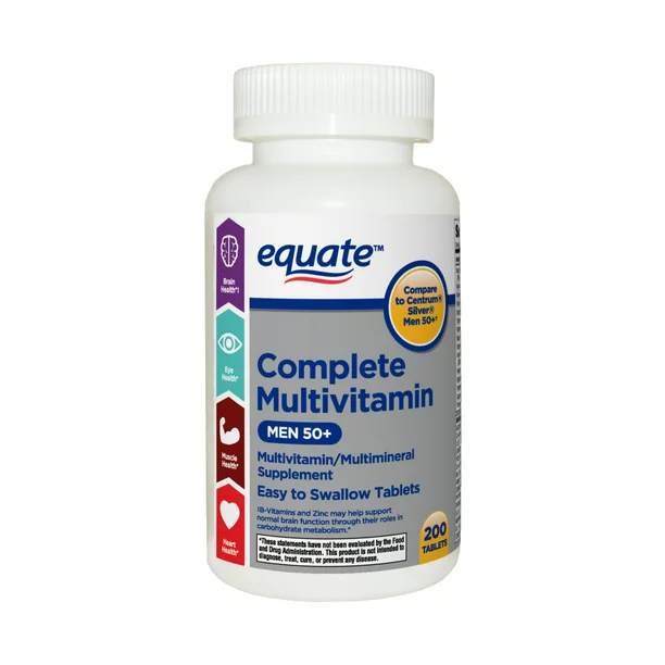 Equate Complete Multivitamin Multimineral Supplement Tablets Men 50